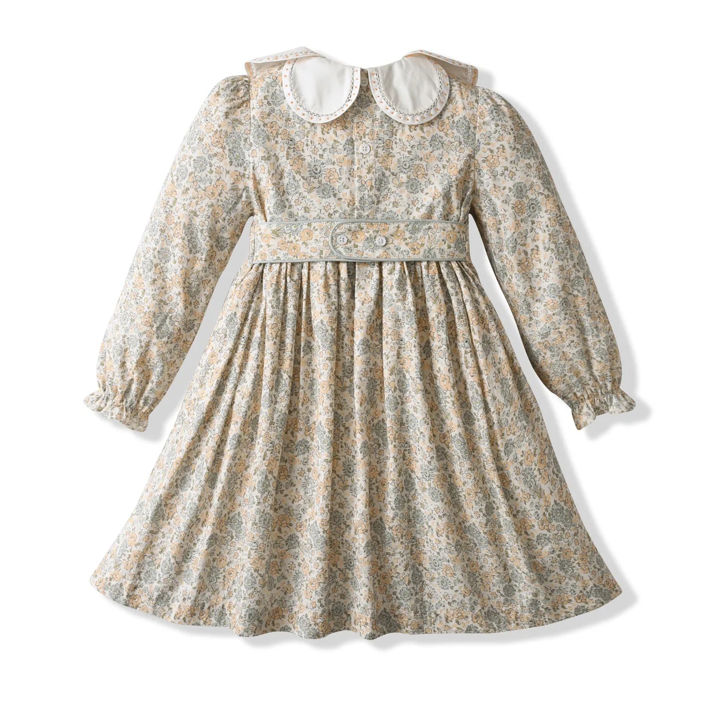 Ochre Smocked Dress - Flora Kids