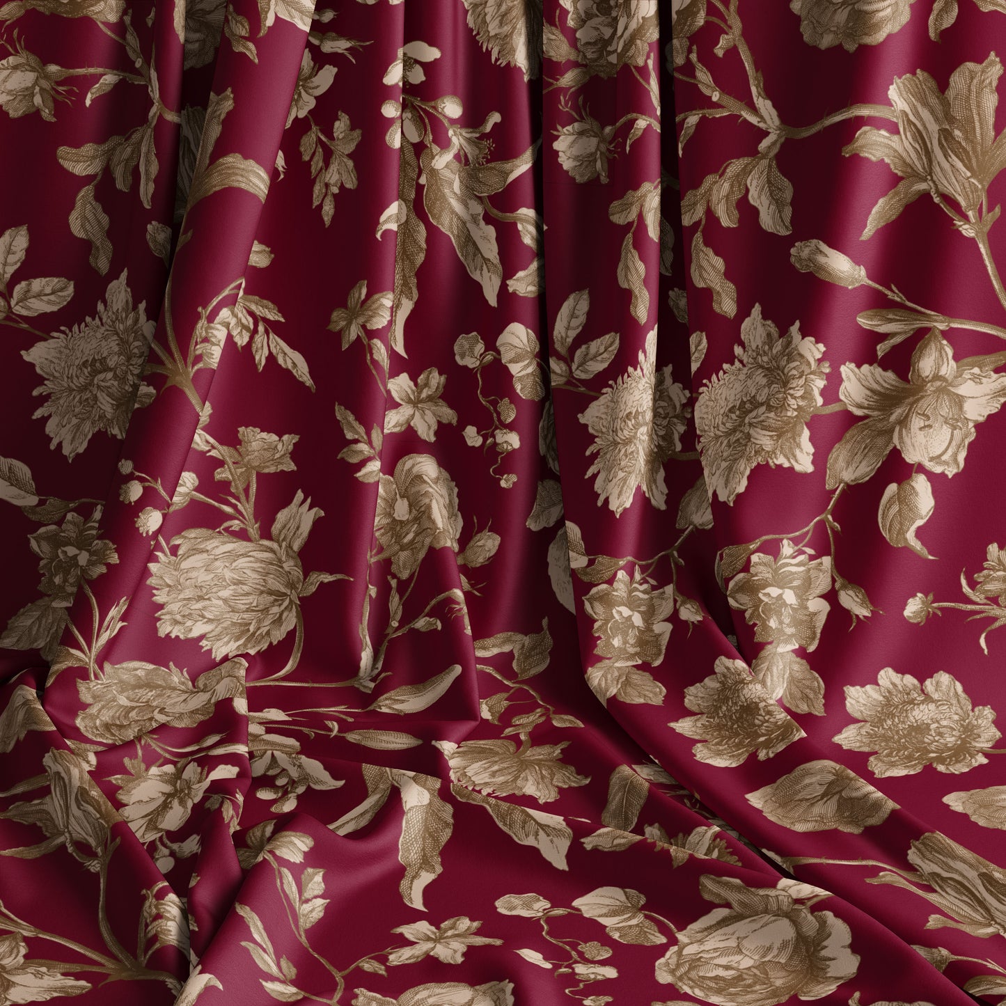 Roses Burgundy - PRE ORDER 2-4 weeks - Flora Fabrics
