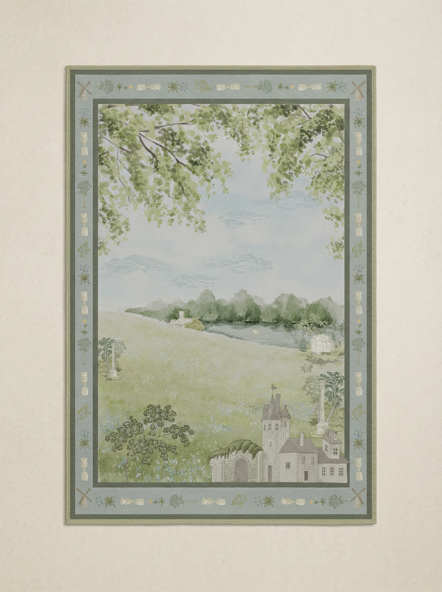 Blue & Green Landscape Rug