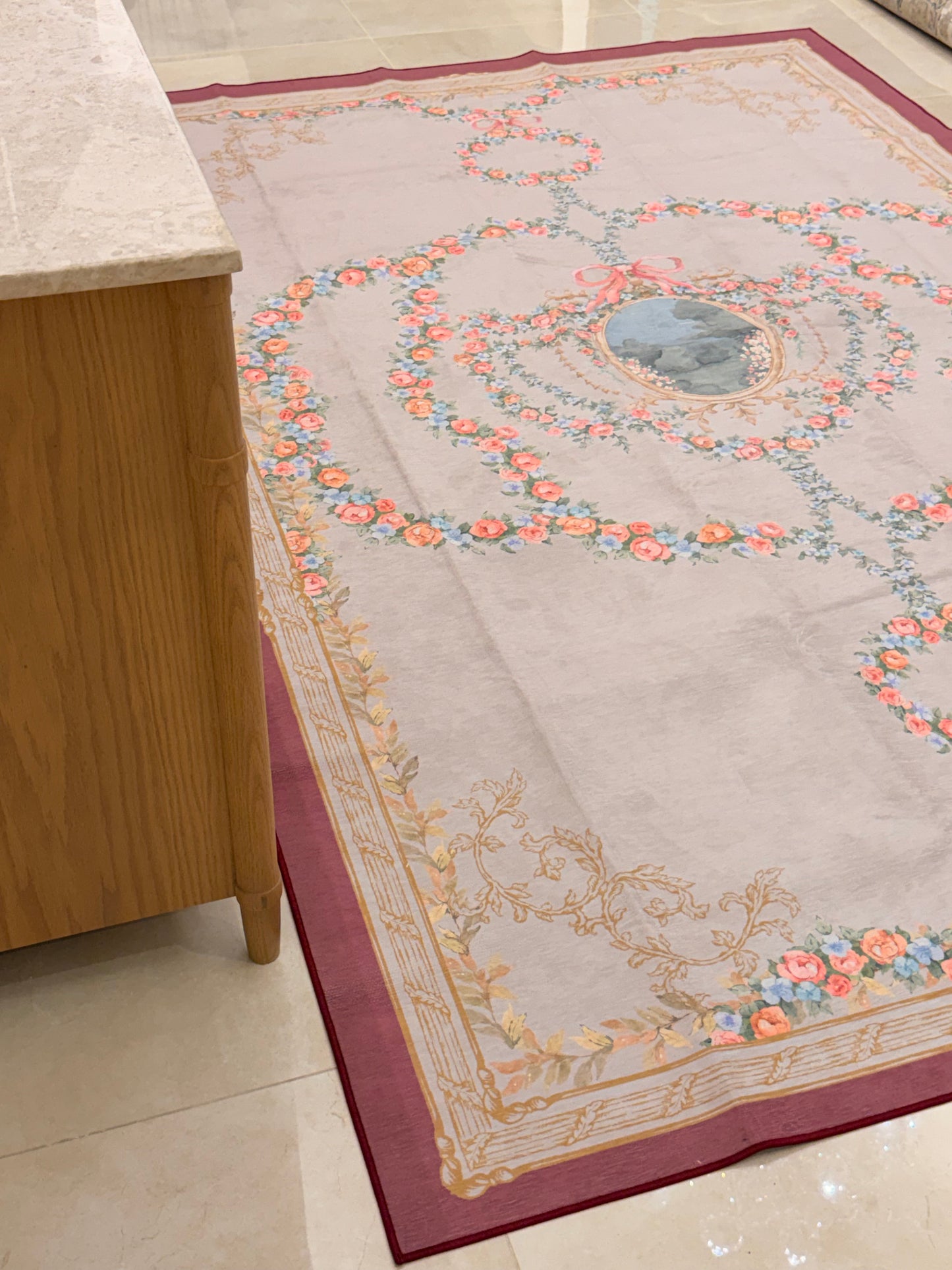 Autumn Landscape Roses Rug