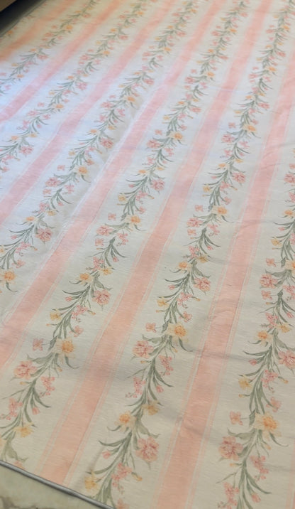 Pink Lined Floral Rug