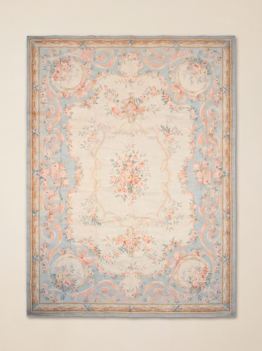 Rococo Floral Rug – Ivory