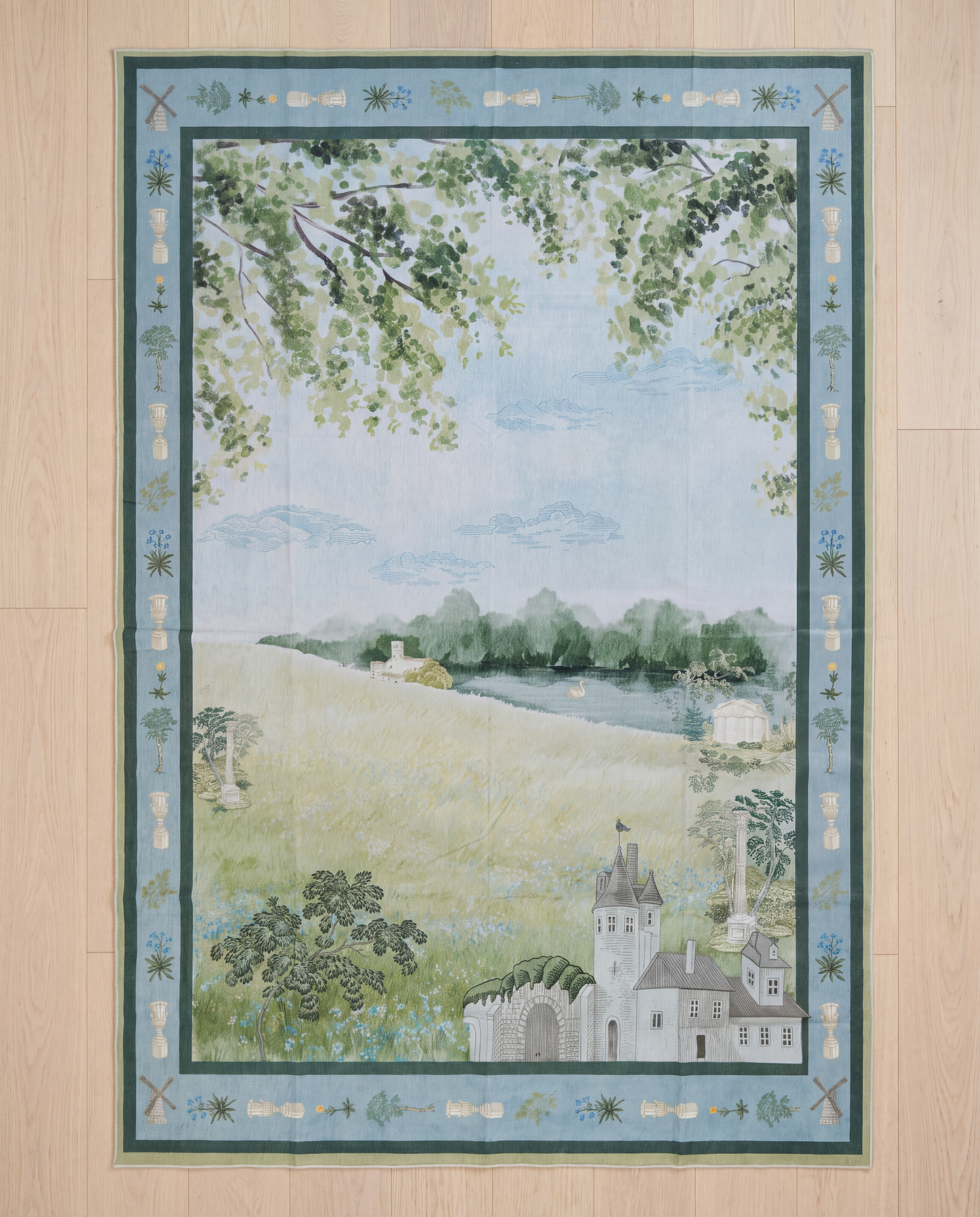 Blue & Green Landscape Rug