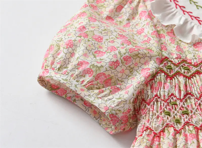 Strawberry Smocked Dress - Flora Kids