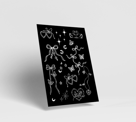 Hearts and Butterflies- Henna Sticker
