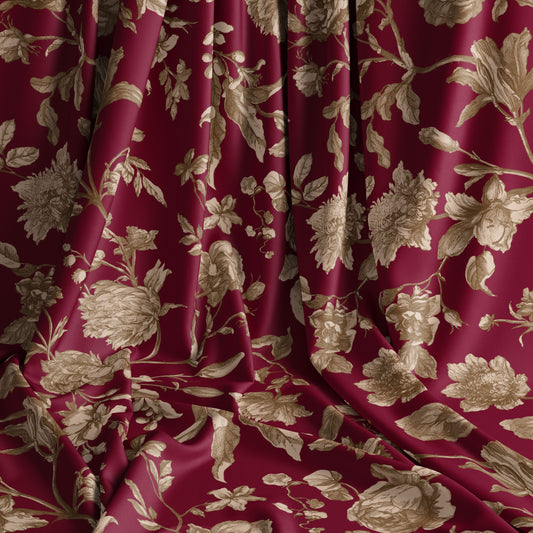 Roses Burgundy - PRE ORDER 2-4 weeks - Flora Fabrics