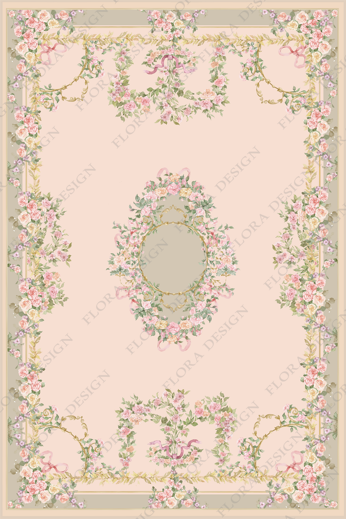 Green Floral Rug
