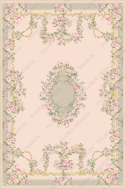 Green Floral Rug