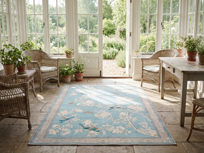 Bird Garden Rug – Aqua