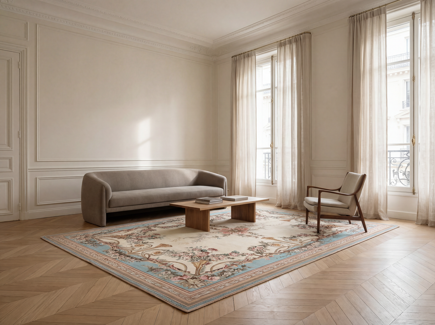 Rosalie Floral Rug – Turquoise
