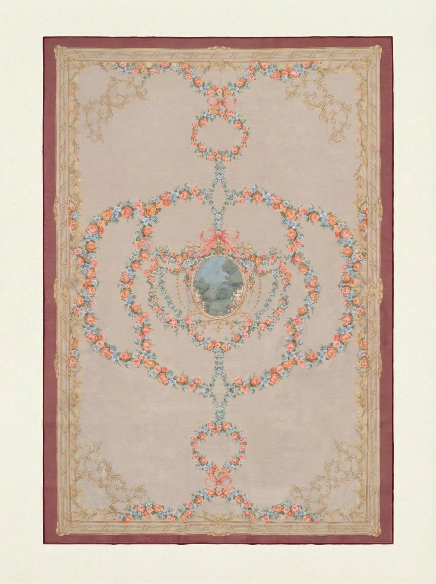 Autumn Landscape Roses Rug