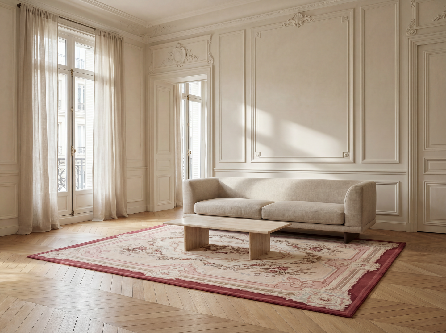 Cream Rose Rug