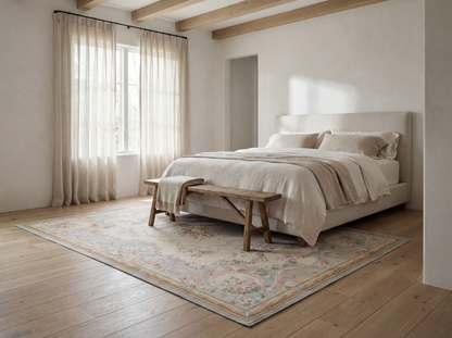 Rococo Floral Rug – Ivory