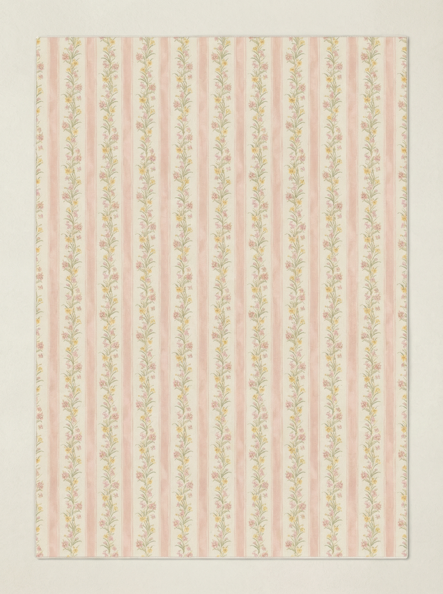 Pink Lined Floral Rug