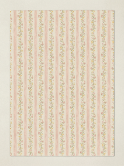 Pink Lined Floral Rug