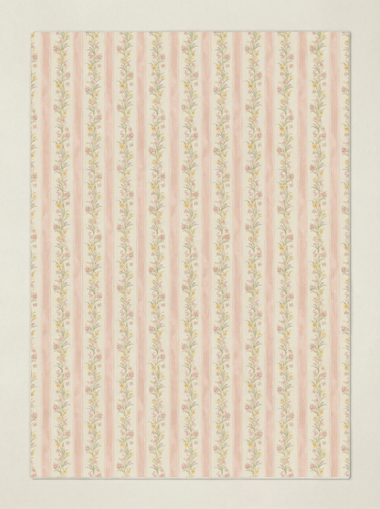 Pink Lined Floral Rug